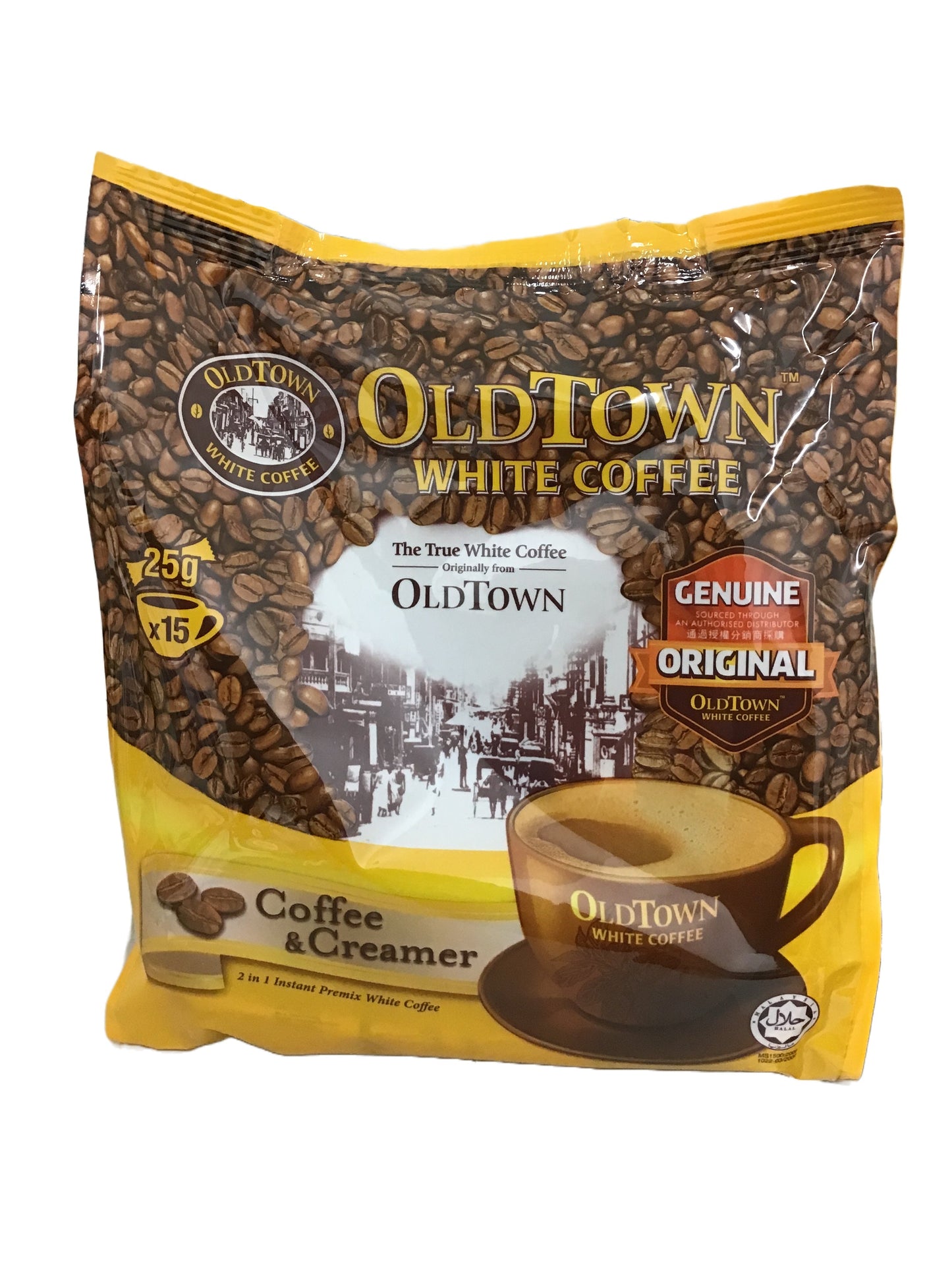 Old Town White Coffee 2 in 1 旧街场白咖啡 咖啡&奶精 二合一即溶白咖啡饮品 25g*15 sticks - whimsimall