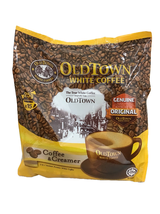 Old Town White Coffee 2 in 1 旧街场白咖啡 咖啡&奶精 二合一即溶白咖啡饮品 25g*15 sticks - whimsimall